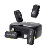 Hollyland LARK A1 Combo Wireless Microphone for iPhone & Android, Pure Sound, 3-Level Intelligent Noise Cancellation, Magnetic Mini Microphone for Vlogging, YouTube, Podcast, TikTok (Black Version)