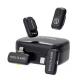 Hollyland LARK A1 Combo Wireless Microphone for iPhone & Android, Pure Sound, 3-Level Intelligent Noise Cancellation, Magnetic Mini Microphone for Vlogging, YouTube, Podcast, TikTok (Black Version)
