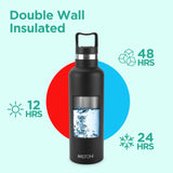 HERMOS STAINLESS STEEL VACUUM INSULATED STEEL FLASK 750 ML, FBB-750SBK, VACUUM FLASK, THERMAL FLASK, INSULATED WATER BOTTLE