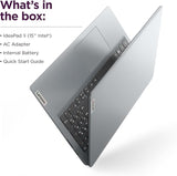 Lenovo Ideapad 1i 15.6" Full HD Laptop, 13th Gen Intel Core i5-1335U, 16GB RAM, 256GB SSD, Intel Iris Xe Graphics, Windows 11 Home, English Keyboard, Cloud Grey