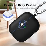 RFUNGUANGO Compatible with AirPods Pro 2nd Generation Case(2023/2022/2019), Soft Silicone Protection AirPod Pro Case Cover(USB-C/Lightning Cable) with Cleaner kit&EarTips,Black