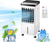 Evaporative Air Cooler, TDOO Cooling Fan with 3 Modes & 3 Speeds, Windowless Air Conditioner with 12 - H Timer Remote Control,Portable ac Unit w/ 10L Water Tank, Fast Cooling for RoomTDOO