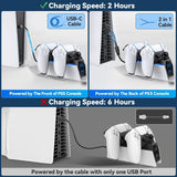 OIVO PS5 Charging Station, OIVO 2H Fast PS5 Controller Charger for Playstation 5 Dualsense Controller, Upgrade PS5 Charging Dock with 2 Types of Cable, PS5 Charger for Dual PS5 Controller, USBVisit the OIVO Store