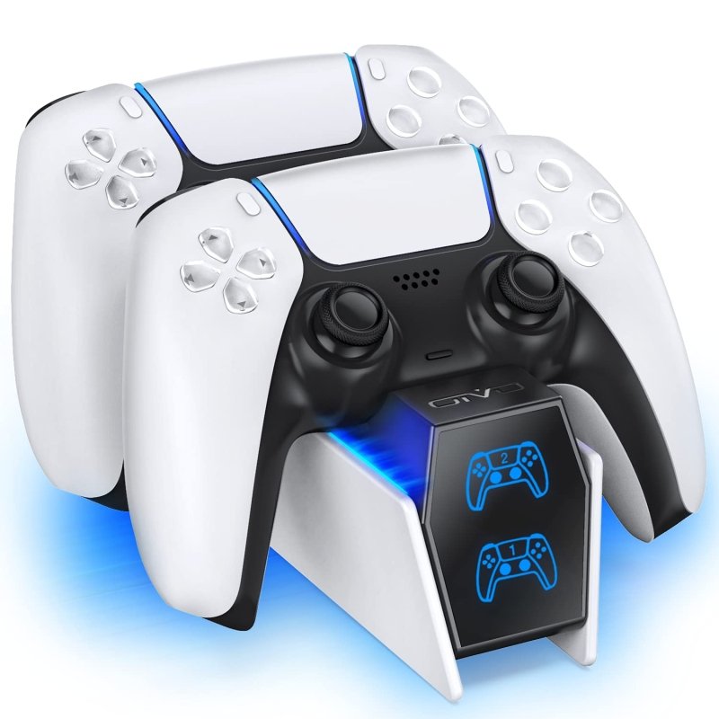 OIVO PS5 Charging Station, OIVO 2H Fast PS5 Controller Charger for Playstation 5 Dualsense Controller, Upgrade PS5 Charging Dock with 2 Types of Cable, PS5 Charger for Dual PS5 Controller, USBVisit the OIVO Store