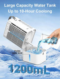Portable Air Conditioner, 1200mL Evaporative Air Cooler, Personal Mini Air Conditioner with 3 Speeds & 2/4H Timer, 120° Oscillating Portable Ac Unit Fan Small Air Conditioner for Home Office RoomTopritt