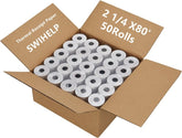 SWIHELP (50 Rolls) 57 x 50 Thermal Paper Receipt 2 1/4" Rolls Fits All POS Cash Registers Printers, Credit Card Terminals, Star Micronics SCP700, TSP100 BPA Free - BuyRegisterRollsSWIHELP