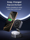 UGREEN Foldable 2 - in - 1 MagFlow Wireless Charging Station for Apple Magsafe Charger iPhone, Fast Magnetic Wireless Charger Stand for iPhone 16 15 14 Series, AirPods, Apple Watch - With 1M USB C CableVisit the UGREEN Store