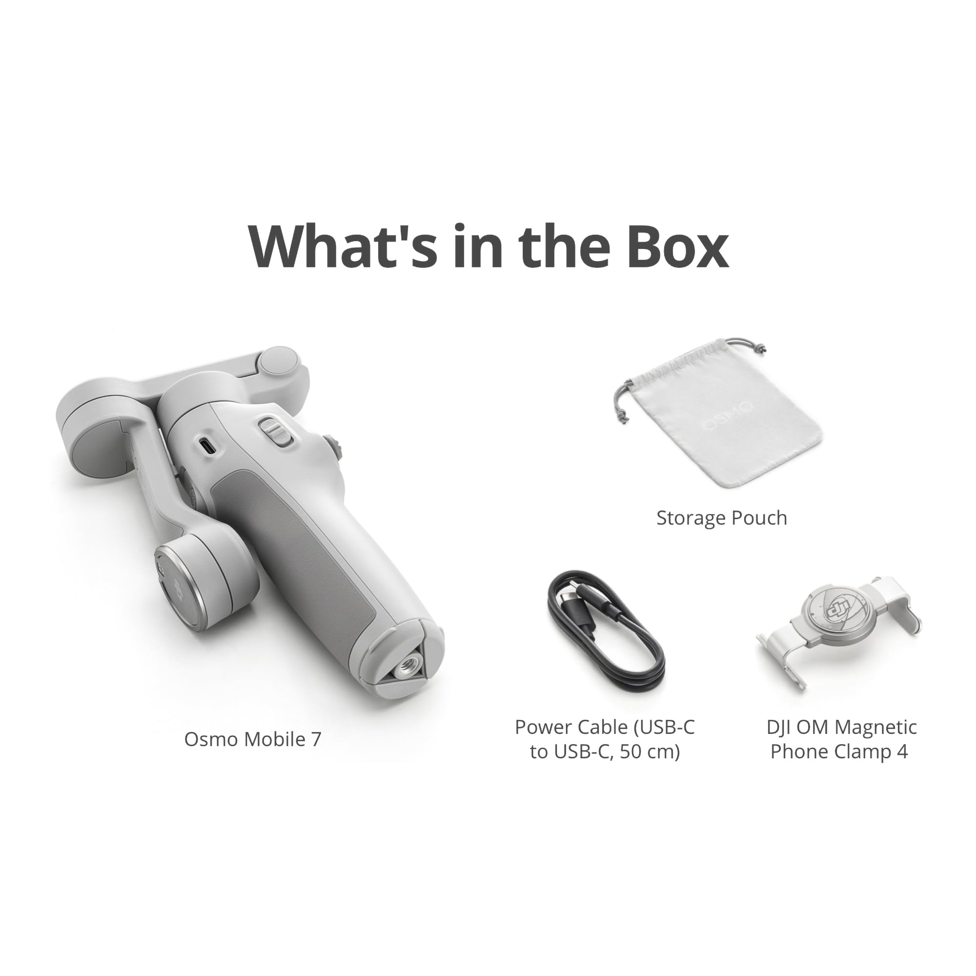 DJI Osmo Mobile 7 Gimbal Stabilizer for iPhone, Android, Built-in Tripod, Comfortable Grip, 3-Axis Phone Gimbal, ActiveTrack 7.0, OneTap Edit, Phone Charging,UAE Version, Official Warranty Support