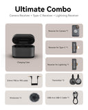 Hollyland Lark M2S Ultimate Combo (Camera RX+Lightning RX+Type-C RX) Wireless Lavalier Microphone for iPhone/Camera/Android/PC, Compact Mic, Titanium Clip, Noise Cancelling, Vlog