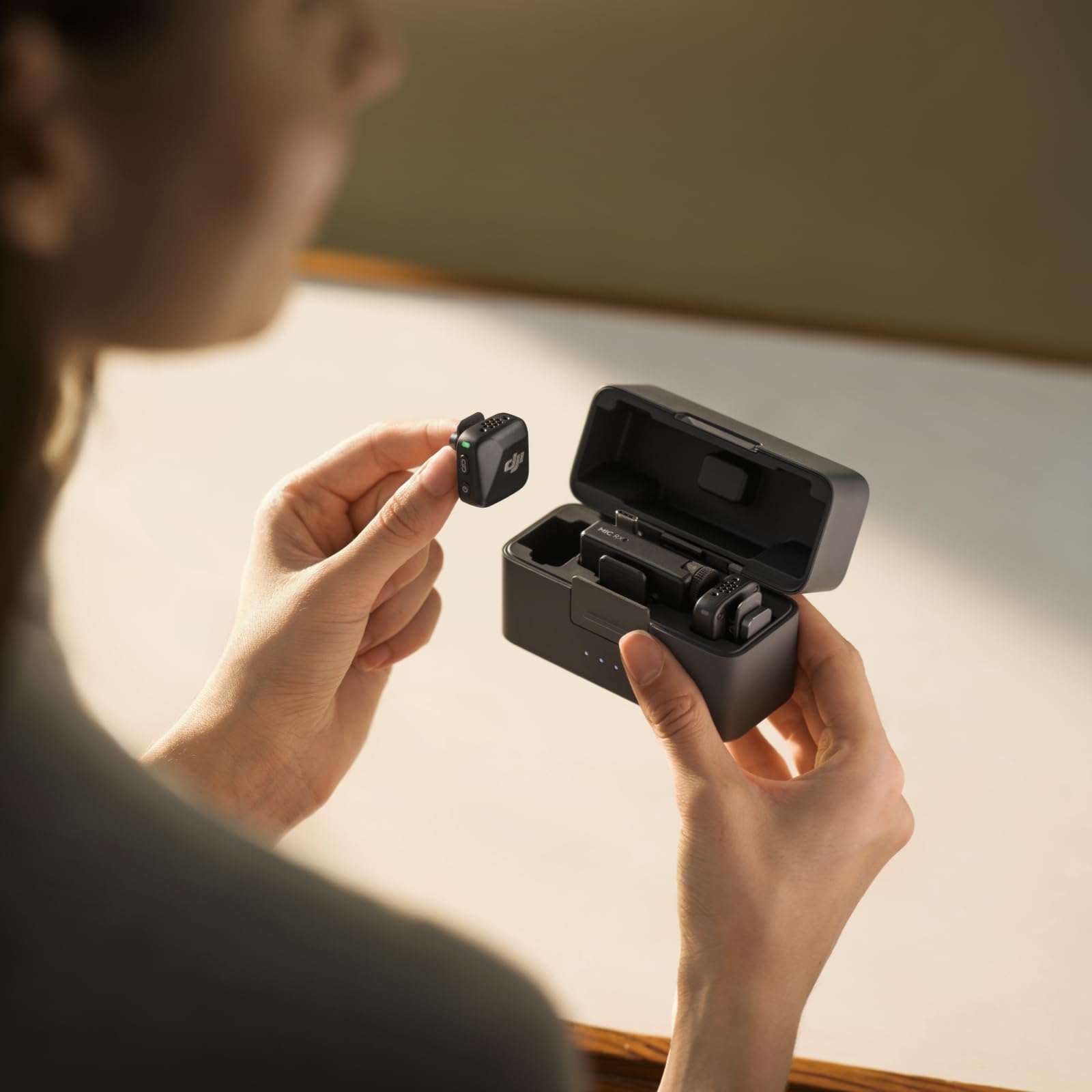 DJI Mic Mini (2TX+1RX+Charging Case), Detail-Rich Audio, 48h Use, Noise Cancelling, Automatic Limiting, Wireless Mic for Camera/iPhone/Android, Vlog, UAE Version, DJI Official Warranty Support