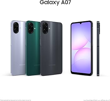Samsung Galaxy A07 LTE, Android Smartphone, 128GB Storage, 4GB RAM, Black, 6x OS Upgrades, Large Display, 6nm Processor (UAE Version)