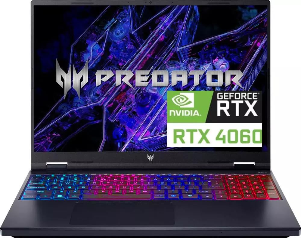 Acer Predator Helios Neo 16 Gaming Laptop | 16" WUXGA IPS 165Hz (100% sRGB) | Intel 24-Core i9-14900HX | 32GB DDR5 1TB SSD | GeForce RTX 4060 8GB | RGB Backlit Killer AX1675i Win11Pro w/DLCA Accessory