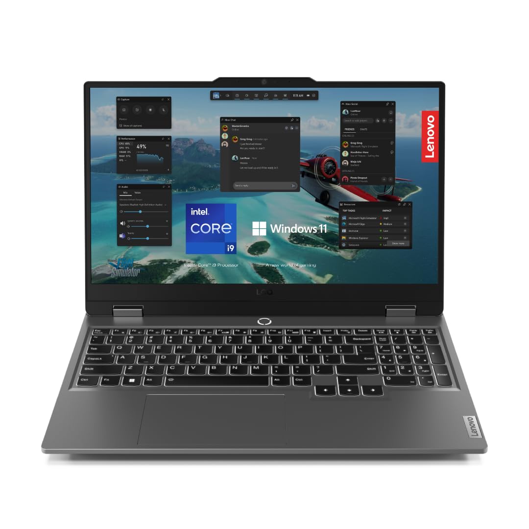 Lenovo LOQ 15IAX9 Gaming Laptop with LA1 AI Chip, 15.6" FHD 144Hz Display, Intel i5-12450HX, 24GB RAM, 512GB SSD, RTX 4050 6GB, Backlit Eng- Ar KB, Win 11, Luna Grey - [83GS00C3AX]