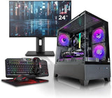 Spark Gaming PC Bundle - AMD Ryzen 5-5500 | GeForce RTX 5050 8GB | 16GB DDR4 | 500GB NVMe SSD | Air Cooler | B650 MB | 500W PSU | 24" Monitor + KYB, Mouse & Headset | WiFi/BT/Win11 Pro