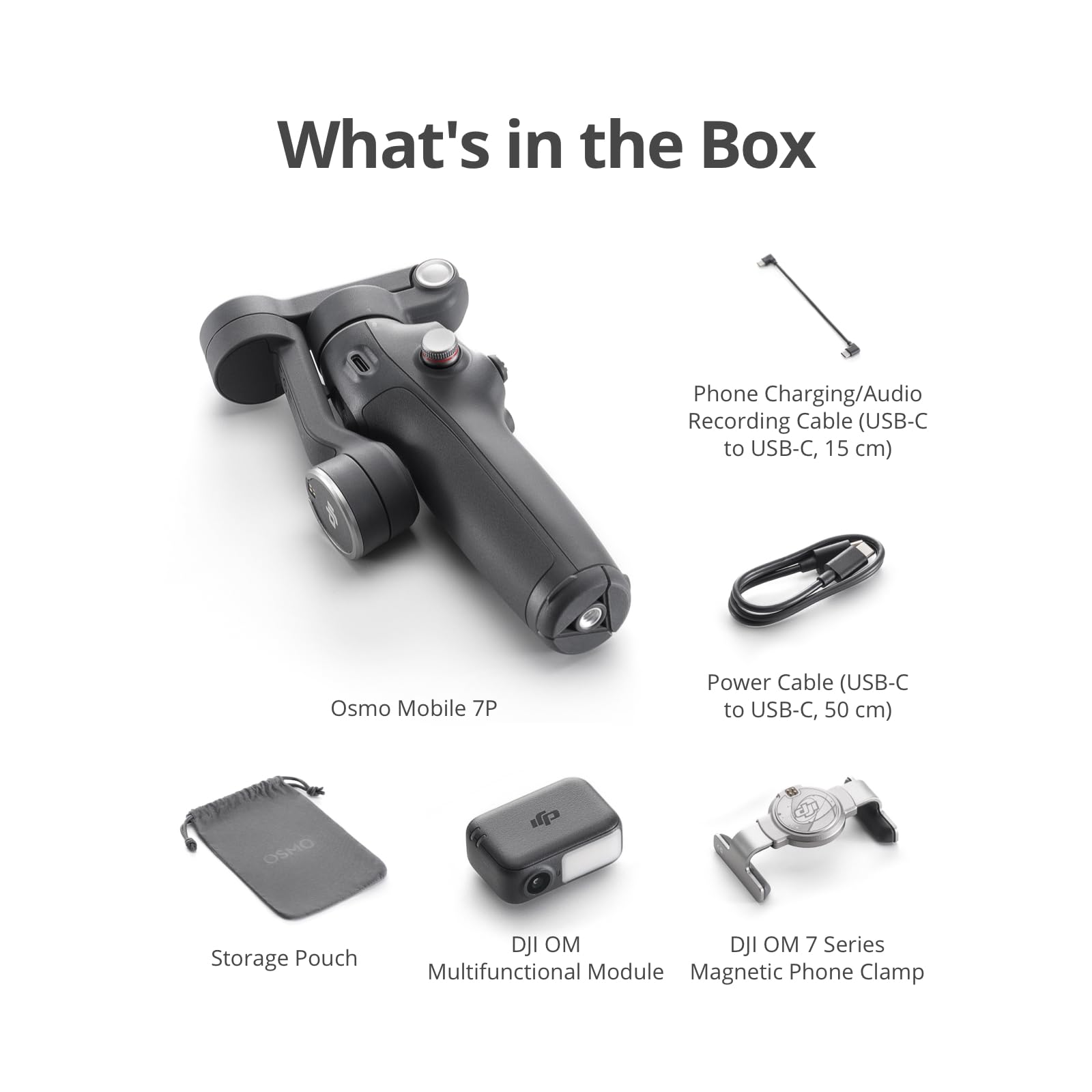 DJI Osmo Mobile 7P Gimbal Stabilizer for iPhone, Android, Native Tracking, 3-Axis Phone Gimbal, Built-in Extension Rod & Tripod, Phone Charging, UAE Version with Official Warranty Support