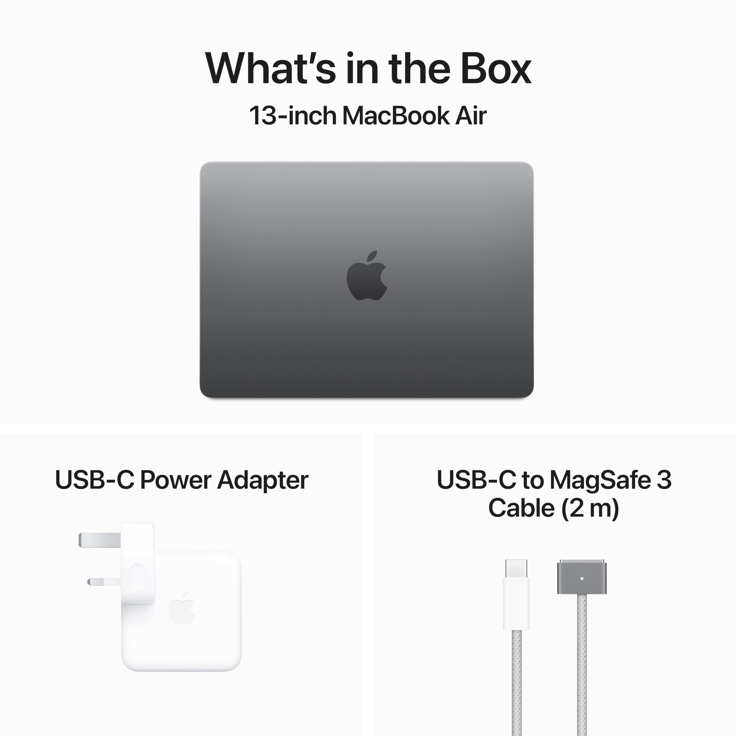 Apple 2024 MacBook Air (13-inch, Apple M3 chip with 8‑core CPU and 10‑core GPU, 8GB Unified Memory, 512GB) - Space Gray