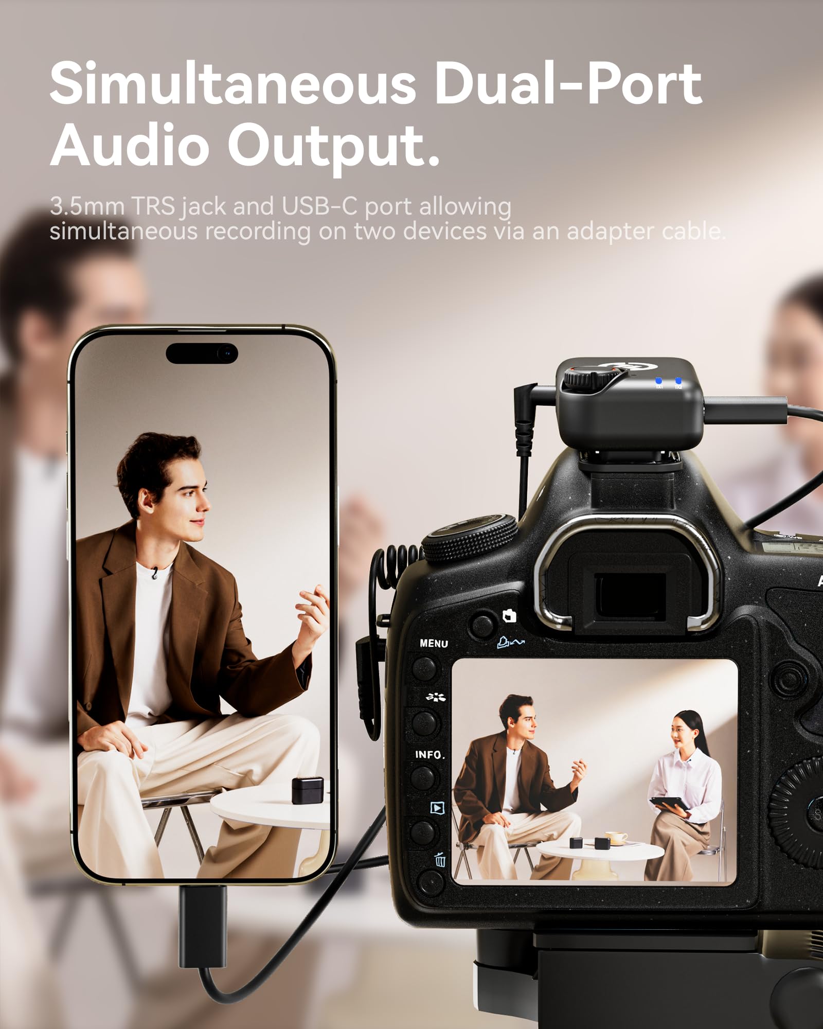 Hollyland Lark M2S Ultimate Combo (Camera RX+Lightning RX+Type-C RX) Wireless Lavalier Microphone for iPhone/Camera/Android/PC, Compact Mic, Titanium Clip, Noise Cancelling, Vlog
