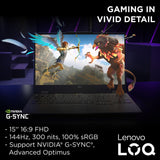 Lenovo LOQ 15IAX9 Gaming Laptop with LA1 AI Chip, 15.6" FHD 144Hz Display, Intel i5-12450HX, 24GB RAM, 512GB SSD, RTX 4050 6GB, Backlit Eng- Ar KB, Win 11, Luna Grey - [83GS00C3AX]
