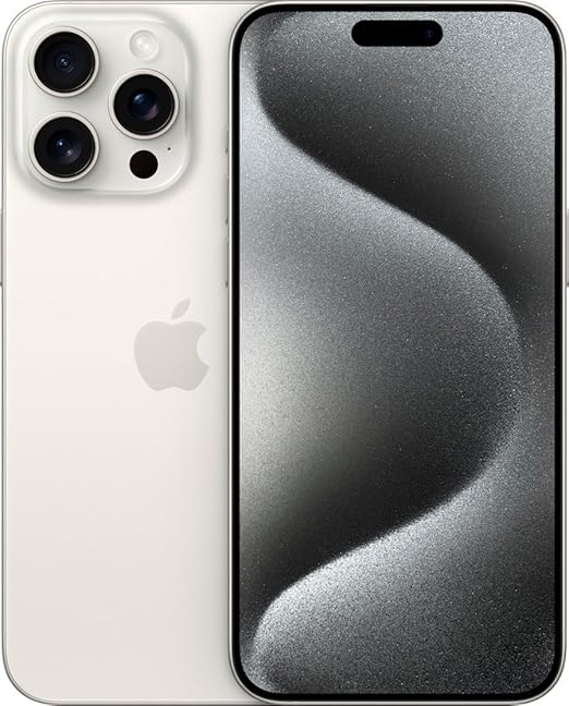Apple (Refurbished) iPhone 15 Pro Max, 256GB, White Titanium - Dual eSIM (US Version)