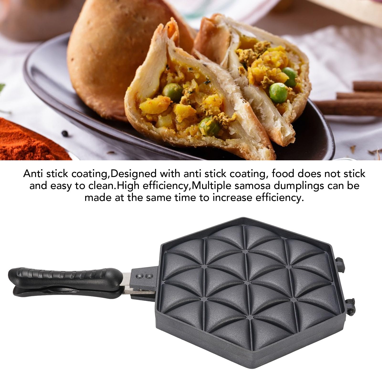 POCREATION Samosa Making Pan, Non Stick Coating, Aluminum Alloy, Make Multiple at Once, Premium Material Create Various Delicious Foods, Easily Create a Range of Delightful