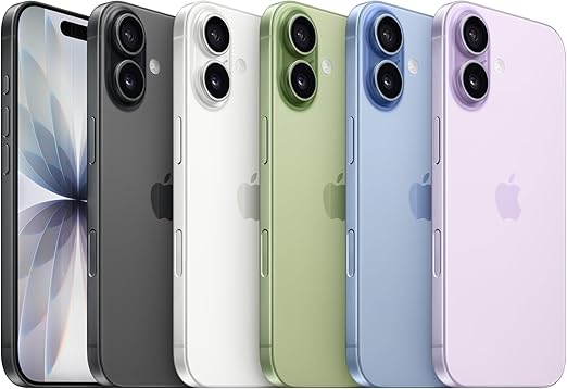Apple iPhone 15  128 GB: 6.3-inch Display with ProMotion, A19 Chip, Center Stage Front Camera for Smarter Group Selfies, Improved Scratch Resistance, All-Day Battery Life; Black