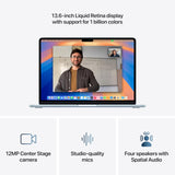 Apple 2025 MacBook Air (13-inch, Apple M4 chip with 10-core CPU and 8-core GPU, 16GB Unified Memory, 256GB) - Sky Blue;English
