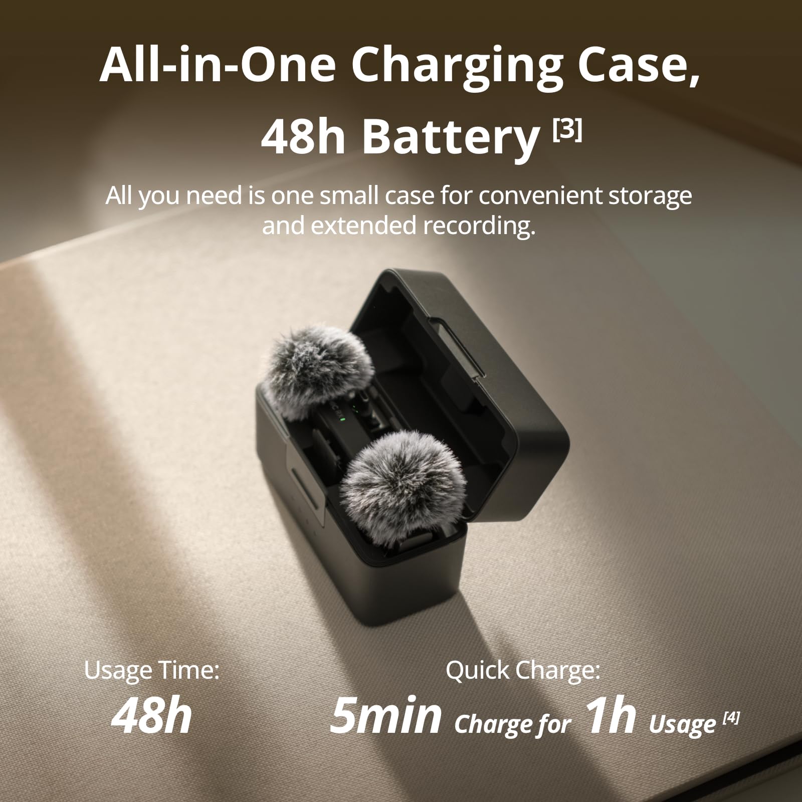 DJI Mic Mini (2TX+1RX+Charging Case), Detail-Rich Audio, 48h Use, Noise Cancelling, Automatic Limiting, Wireless Mic for Camera/iPhone/Android, Vlog, UAE Version, DJI Official Warranty Support