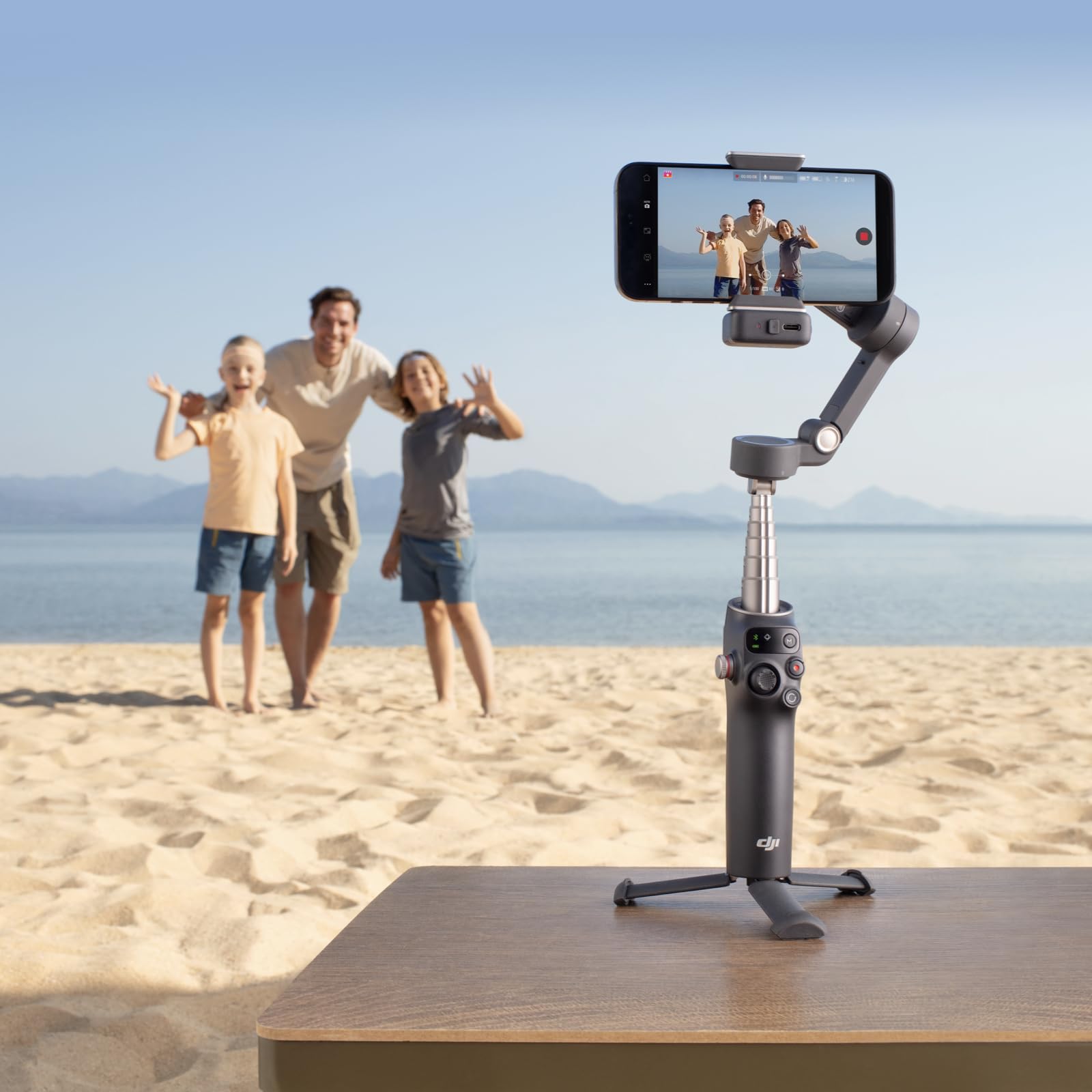 DJI Osmo Mobile 7P Gimbal Stabilizer for iPhone, Android, Native Tracking, 3-Axis Phone Gimbal, Built-in Extension Rod & Tripod, Phone Charging, UAE Version with Official Warranty Support