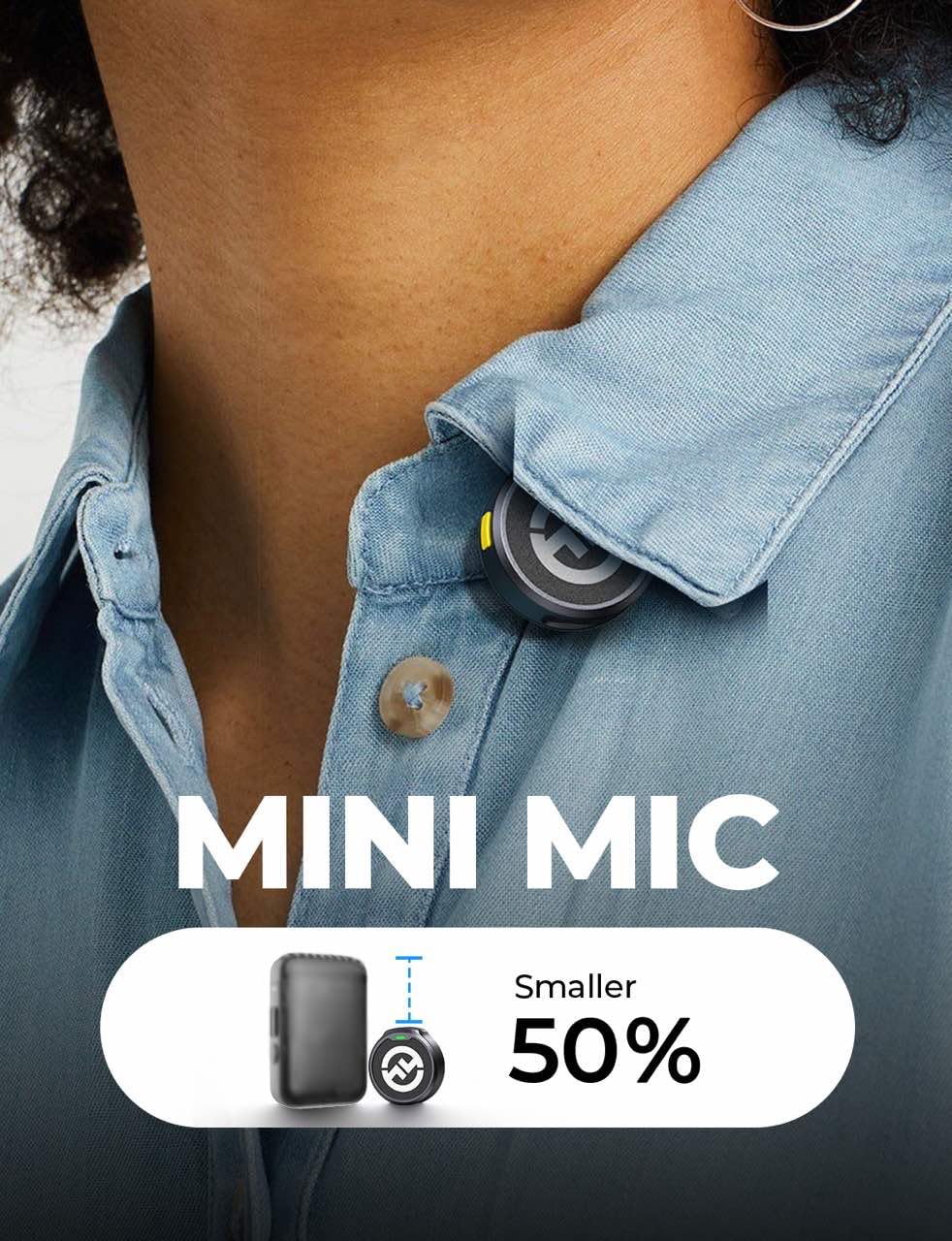 Hollyland LARK M2 Wireless Microphone for iPhone, Android and Camera, 48KHz 24Bit Hi-Fi Audio, 1000ft LOS Range, Noise Cancellation, 40H Duration for Vlogging, YouTube, Streaming