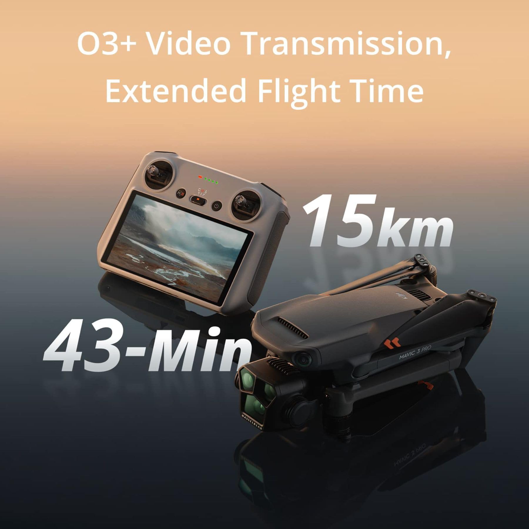 DJI Mavic 3 Pro with DJI RC, Flagship Triple-Camera Drone with Hasselblad Camera, 43-Min Flight Time, 15km HD Video Transmission, MOIAT Certified - UAE Version with Official Warranty Support