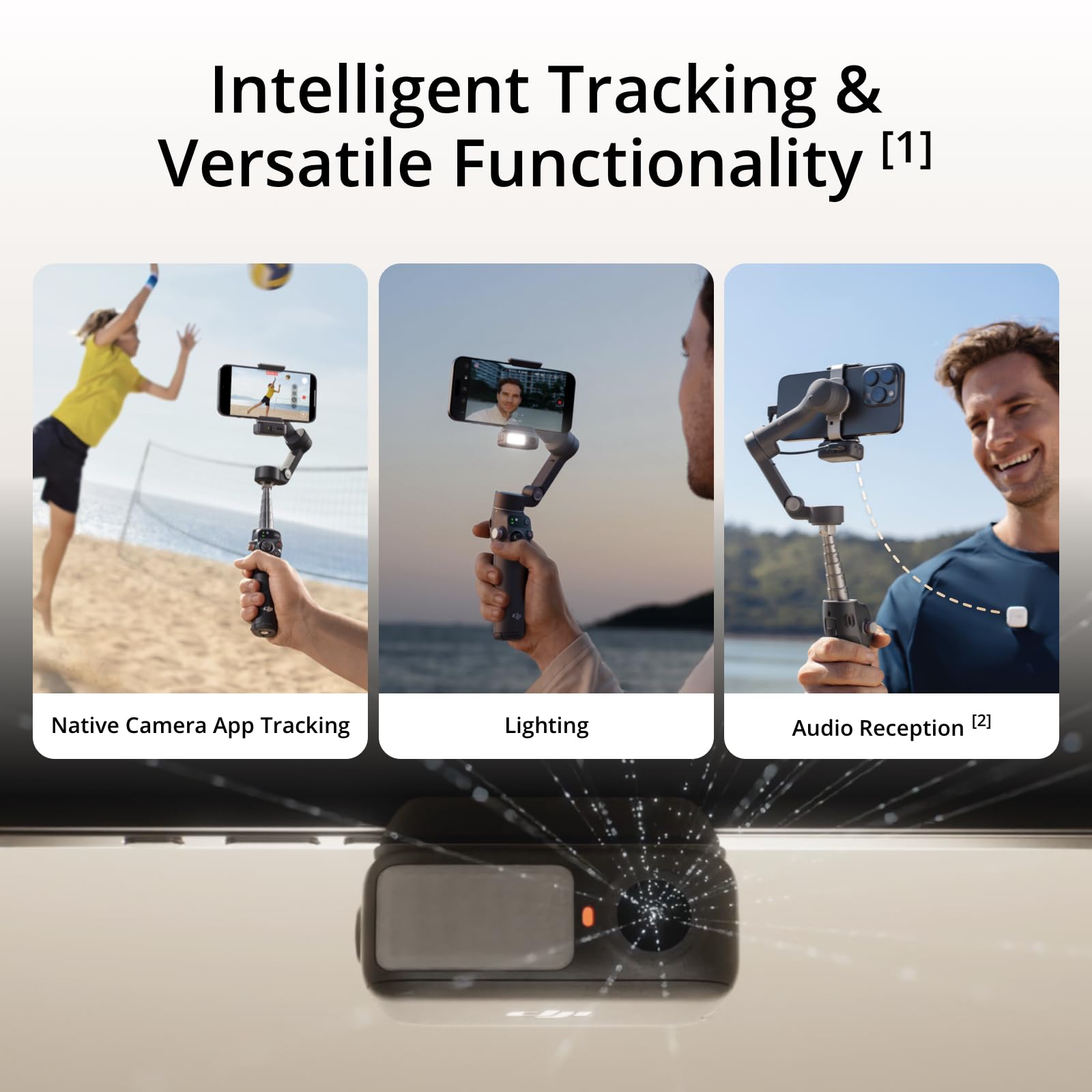 DJI Osmo Mobile 7P Gimbal Stabilizer for iPhone, Android, Native Tracking, 3-Axis Phone Gimbal, Built-in Extension Rod & Tripod, Phone Charging, UAE Version with Official Warranty Support