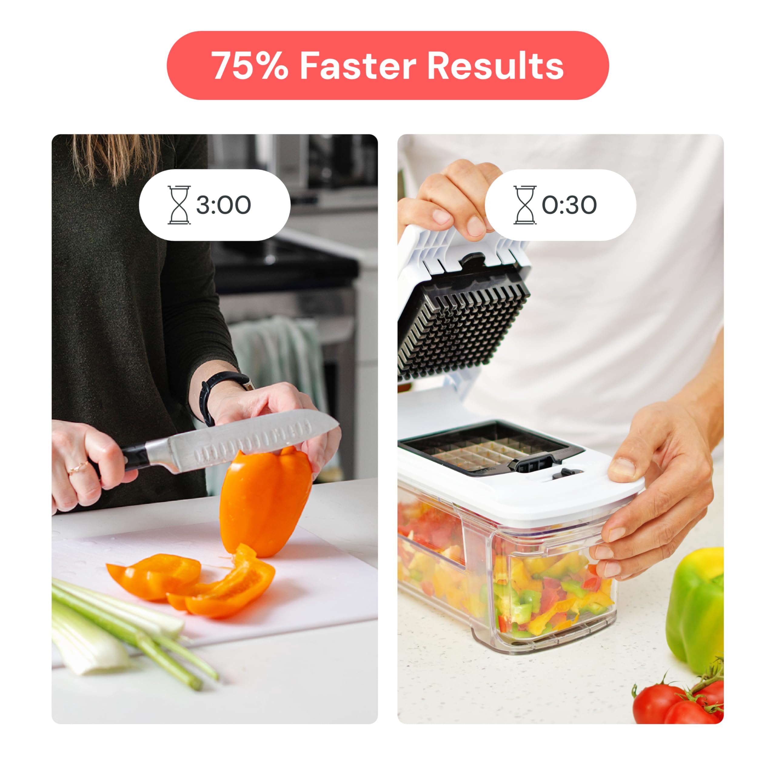 Fullstar Mandoline Slicer for Kitchen - Vegetable Chopper, Onion Potato Food Veggie Fruit Slicer and Cutter with Container, Kitchen Gadgets & Gifts, Home Essentials (6 in 1, Black/White)
