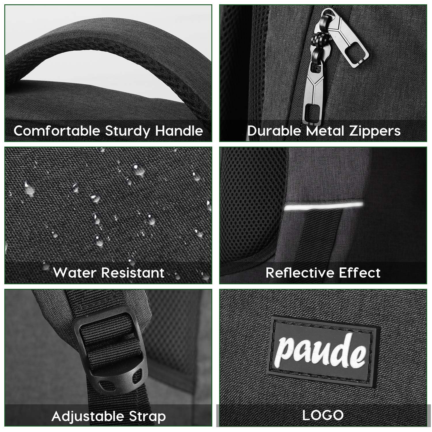 Paude Backpack for Men and Women,School Backpack for Teens,15.6 inch Laptop Backpack with USB Charging port for Business College Travel