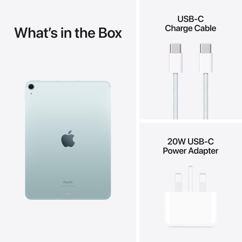 Apple iPad Air 11 - inch (M2): Liquid Retina display, 128GB, Landscape 12MP Front Camera/12MP Back Camera, Wi - Fi 6E + 5G Cellular with eSIM, Touch ID, All - Day Battery Life - BlueVisit the Apple Store
