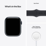 Apple Watch Series 7 (GPS, 45mm) Smart watch - Midnight Aluminium Case with Midnight Sport Band - Regular. Fitness Tracker, Blood Oxygen & ECG Apps, Always - On Retina Display, Water Resistant (Renewed)Visit the Amazon Renewed Store