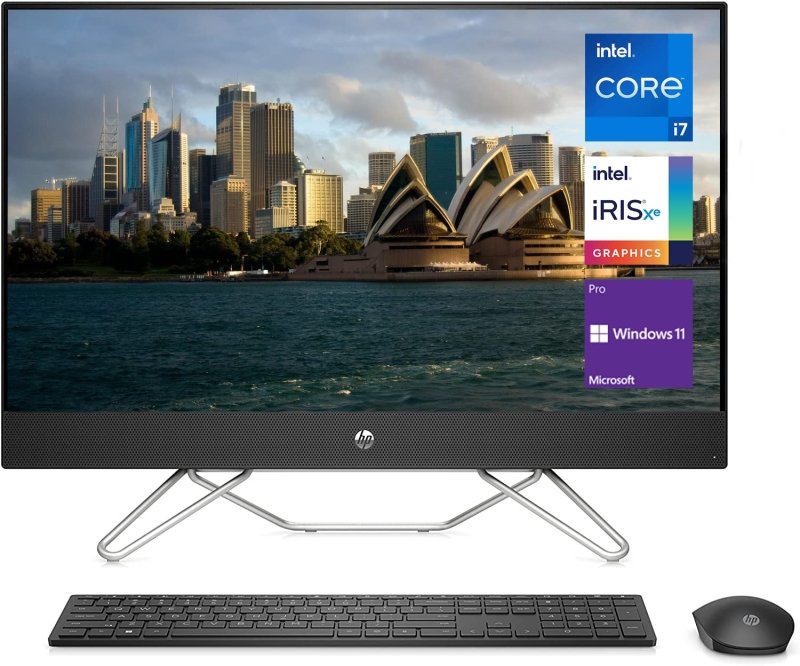 HP All - in - One Business Computer, 27" FHD Micro - Edge Display, 12th Gen Intel Core i7 - 1255U, 64GB RAM, 2TB SSD, HDMI, RJ - 45, Webcam, KB & Mouse, Wi - Fi 6, Windows 11 Pro‎HP