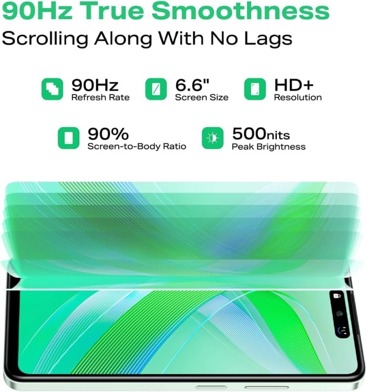 Infinix Smart 8 (RAM: 3+3GB, ROM: 64GB), 6.6" HD+ Display, 13MP Dual AI Rear Camera With Ring Flashlight, 8MP Front Camera, 5000 mAh Battery, Dual Nano Sim, Type - C, Android 13 - Timber Black ColorInfinix