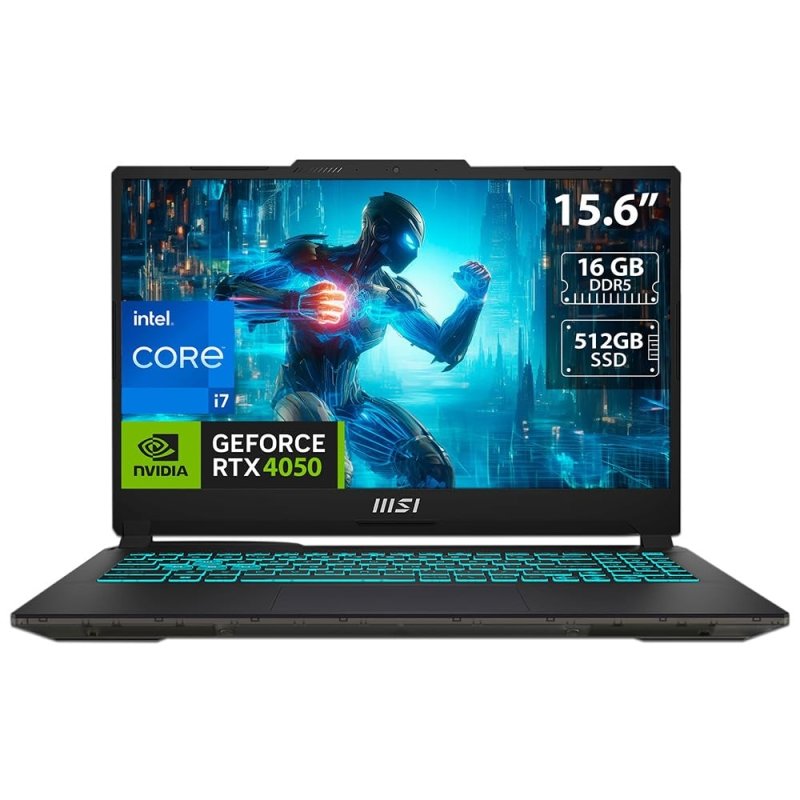 MSI Cyborg 15 A13VE - 218US Gaming Laptop - 15.6" FHD 144Hz, Intel Core i7 - 13620H, GeForce RTX 4050, 16GB RAM, 512GB NVMe SSD, Thunderbolt 4, USB - Type C, Cooler Boost, Win 11 Home - BlackMSI